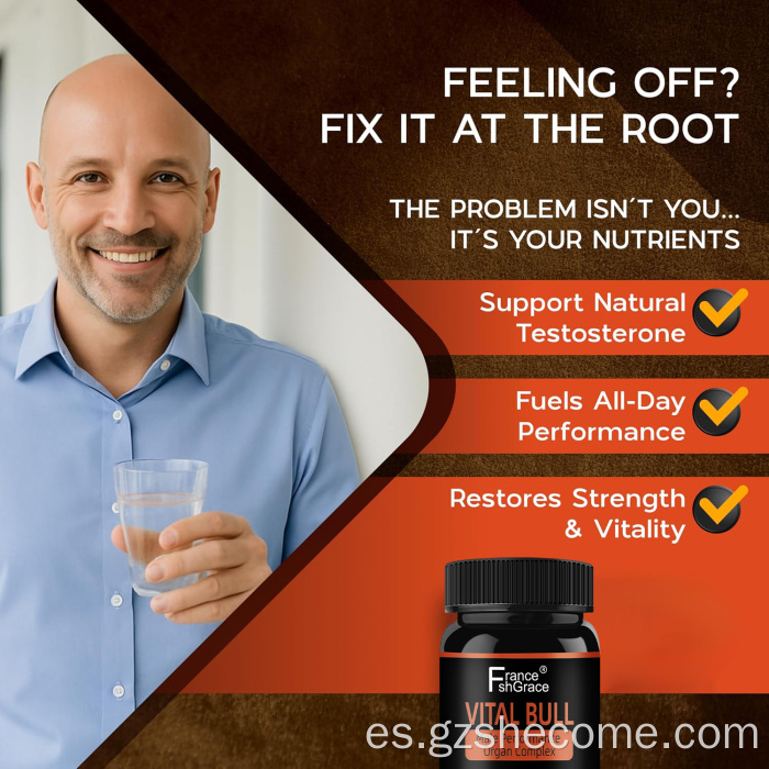 Suplemento personalizado de órganos de res Vital Bull para hombres